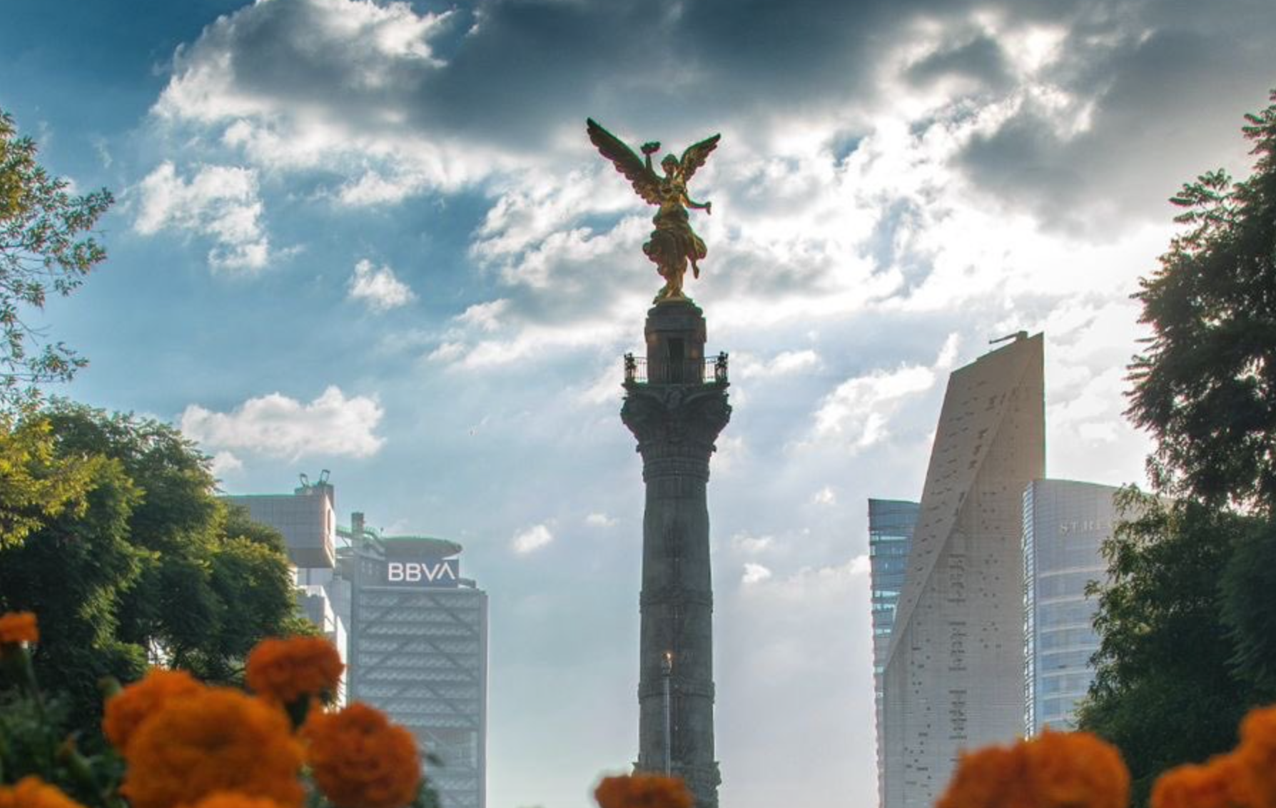 Escultura en el Ángel de la Independencia es una filmación